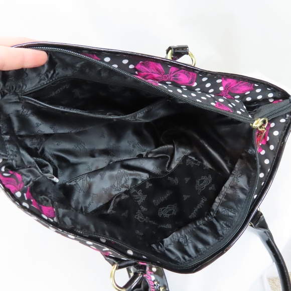 Betseyville Betsey Johnson Pink Bows and White Polka Dots Handbag Purse - Picture 12 of 16
